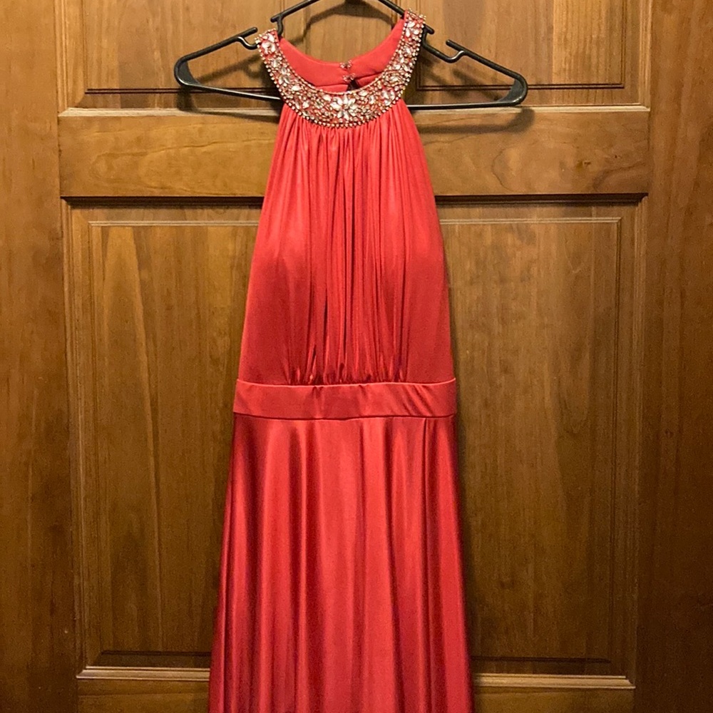 Long red dress